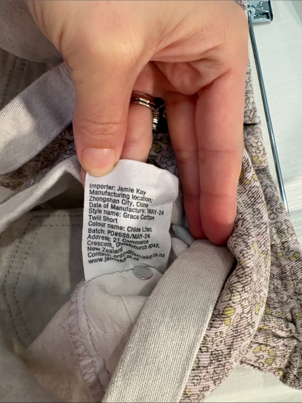 Jamie Kay Grace cotton twill short in Chloe Lilac - Picture 3 of 4